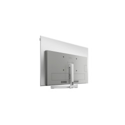 TV Loewe stellar 48 Tizen — acabado aluminio cepillado con trasera mate.