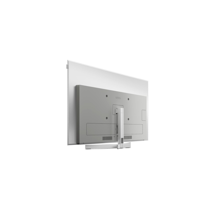 TV Loewe stellar 48 Tizen — acabado aluminio cepillado con trasera mate.