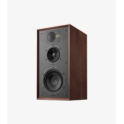 Wharfedale Linton Nogal — vista tres cuartos lateral