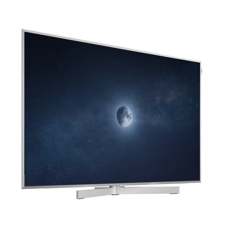 TV Loewe stellar VIDAA 55 — acabado aluminio cepillado con trasera mate.