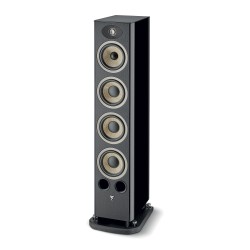 Focal Aria Evo X N3 — columna de 3 vías Black High Gloss, vista fronto lateral