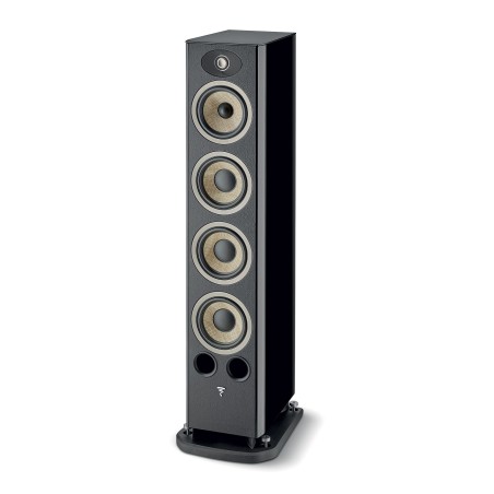 Focal Aria Evo X N3 — columna de 3 vías Black High Gloss, vista fronto lateral