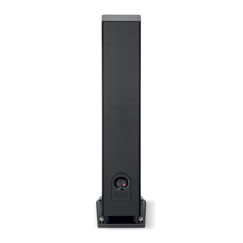 Focal Aria Evo X N3 black high gloss — panel trasero con terminales y sistema Powerflow