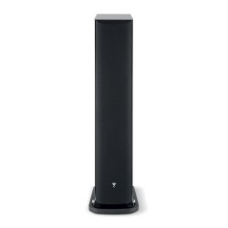 Focal Aria Evo X N3 — columna de 3 vías Black High Gloss, vista frontal con rejilla puesta