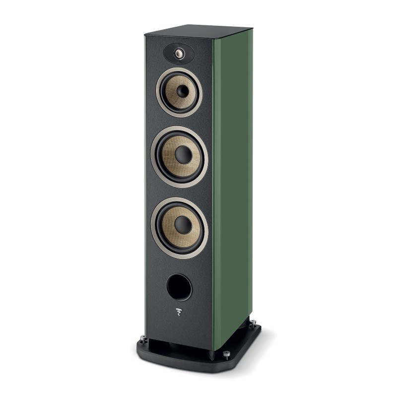 Focal Aria Evo X N4 Moss Green high gloss-vista sin rejilla frontal lateral