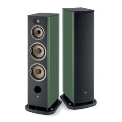Pareja Focal Aria Evo X N4 Moss Green high gloss-vista frontal lateral