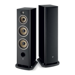 Pareja Focal Aria Evo X N4 Black high gloss-vista frontal lateral