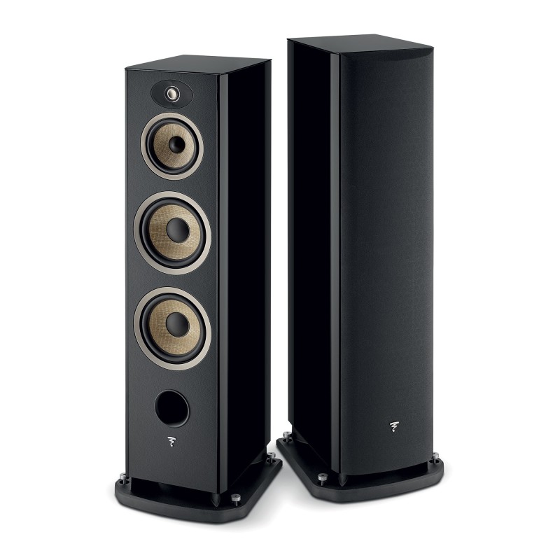 Pareja Focal Aria Evo X N4 Black high gloss-vista frontal lateral