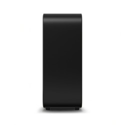 Sonos Sub 4 negro de perfil, mostrando su perfil estrecho