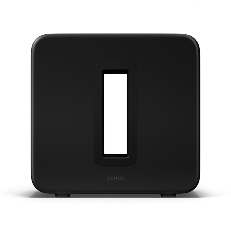 Sonos Sub 4 en acabado mate negro, vista frontal