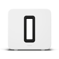 Sonos Sub 4 en acabado mate blanco, vista frontal