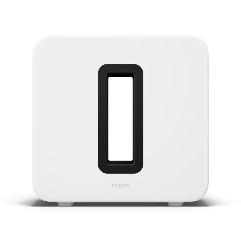 Sonos Sub 4 en acabado mate blanco, vista frontal