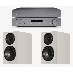 Cambridge Audio AXA35 + Cambridge Audio AXN10 + Wharfedale Diamond 12.1i stone grey vista frontal