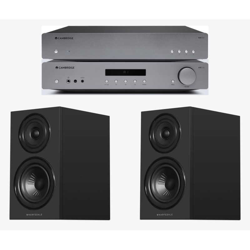 Cambridge Audio AXA35 + Cambridge Audio AXN10 + Wharfedale Diamond 12.1i All black vista frontal