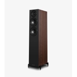 Wharfedale Diamond 12.3i Classic Walnut vista fronto lateral sin rejillas