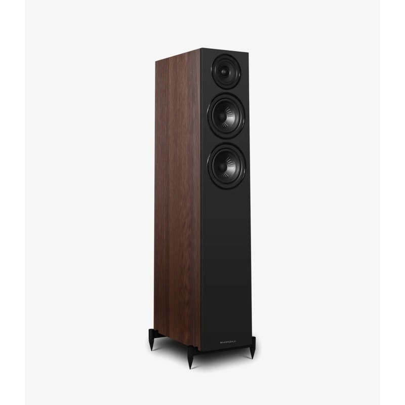 Wharfedale Diamond 12.3i Classic Walnut vista fronto lateral sin rejillas