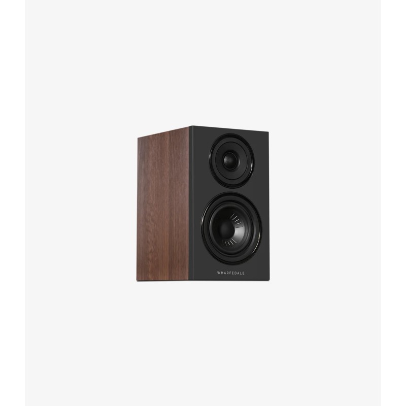 Wharfedale Diamond 12.0i Nogal vista frontal lateral sin rejilla