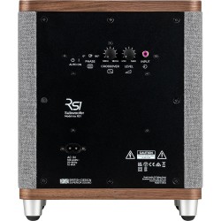 Ruark Audio RS1 Subwoofer Activo Walnut, vista trasera con conexiones