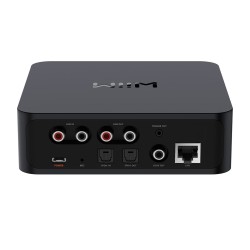 WiiM Pro Reproductor de Red — Vista trasera con conexiones