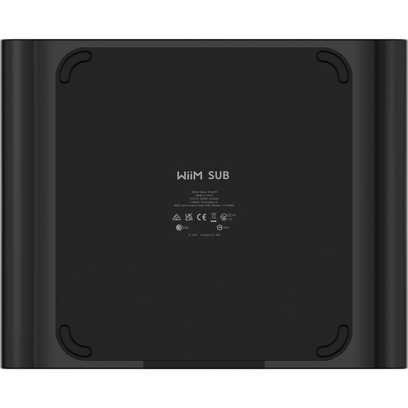 WiiM Sub Pro Subwoofer Activo negro — vista inferior