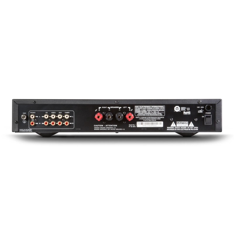 NAD C 316BEE V2 | Amplificador Integrado con Phono MM vista trasera conexiones