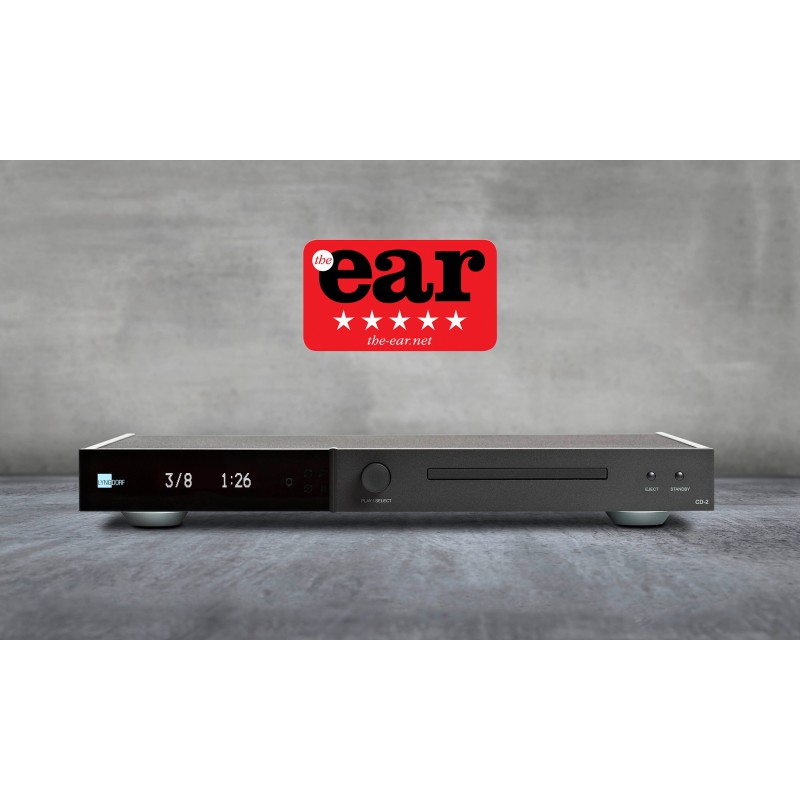 Lyngdorf CD-2  — vista frontal con logo premio Ear