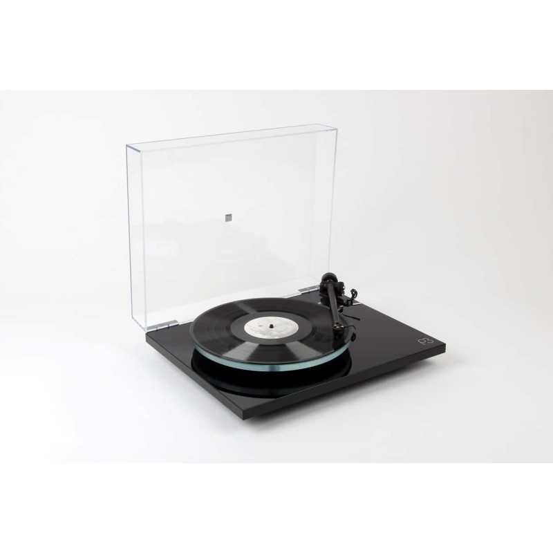 Rega Planar 3 Negro — vista cenital con tapa abierta