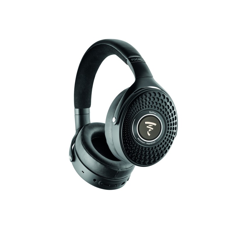 Focal Bathys Deep Black — vista de perfil con la diadema ajustada
