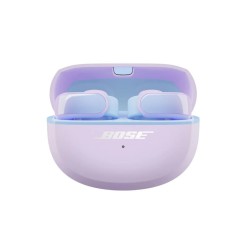 Bose Ultra Open Earbuds en Chilled lilac, estuche de carga abierto con los auriculares dentro