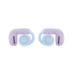 Bose Ultra Open Earbuds en Chilled lilac, vista lateral de los dos auriculares con su forma de clip