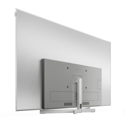 TV Loewe stellar VIDAA 65 — acabado aluminio cepillado con trasera mate.