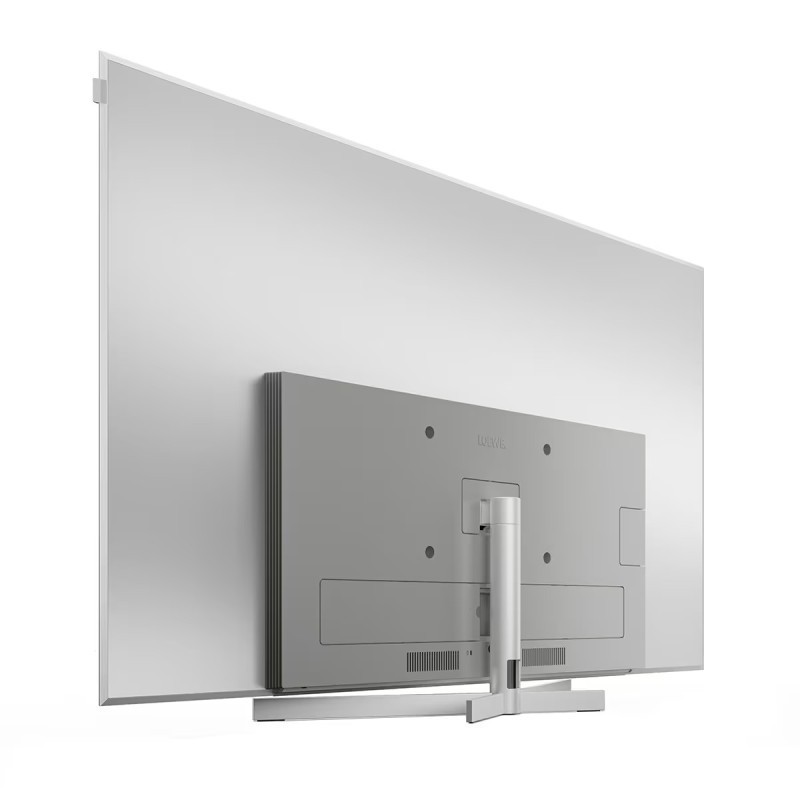 TV Loewe stellar VIDAA 65 — acabado aluminio cepillado con trasera mate.