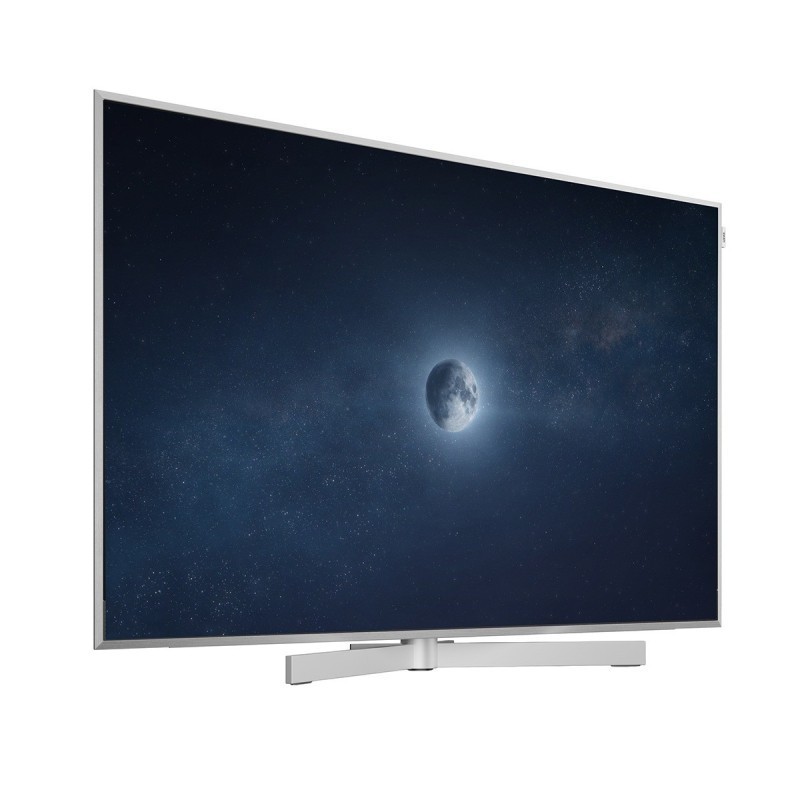 TV Loewe stellar VIDAA 65 — acabado aluminio cepillado con trasera mate.