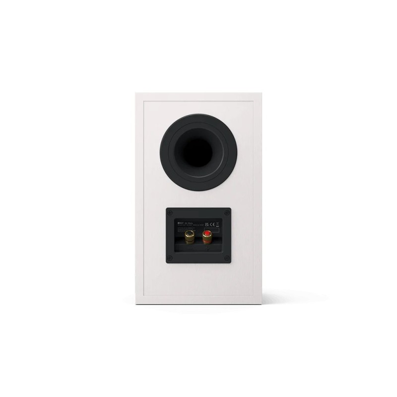 KEF Q1 Meta — detalle de los terminales de conexión y el puerto trasero