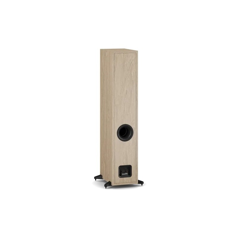 DALI Sonik 7 Natural Oak — vista tres cuartos trasera con puerto y terminal