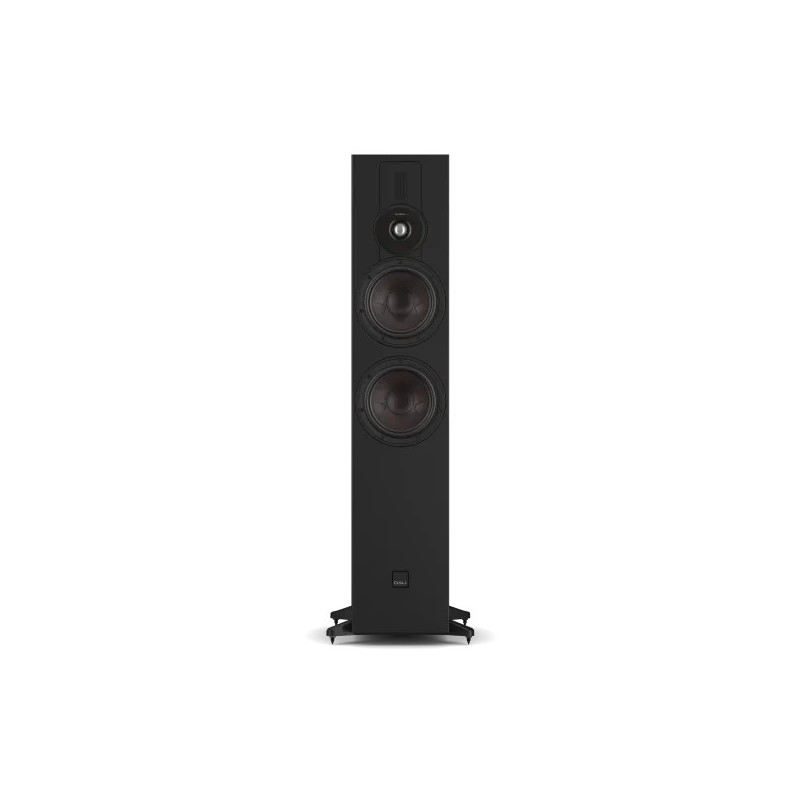 DALI Sonik 7 Black Ash — vista frontal sin rejilla magnética