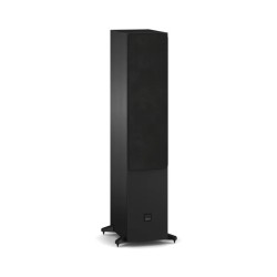 DALI Sonik 7 Black Ash — vista tres cuartos con rejilla magnética