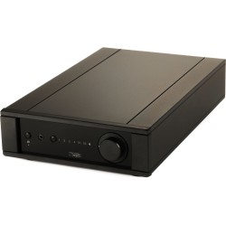 Rega Brio Mk7 de tres cuartos, con el chasis de aluminio plegado característico de Rega