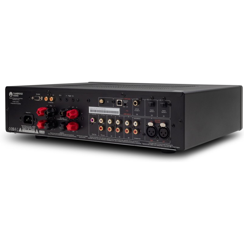 Cambridge Audio CXA81 MkII Lunar Gris — panel trasero completo con entradas digitales y analógicas