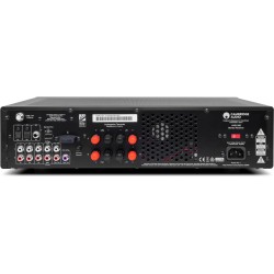 Cambridge Audio AXR100 Lunar Gris — panel trasero con terminales de altavoz y entradas