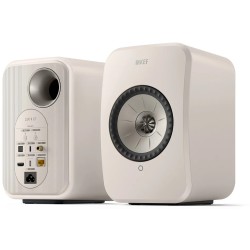 KEF LSX II LT Stone White — par de altavoces, vista frontal