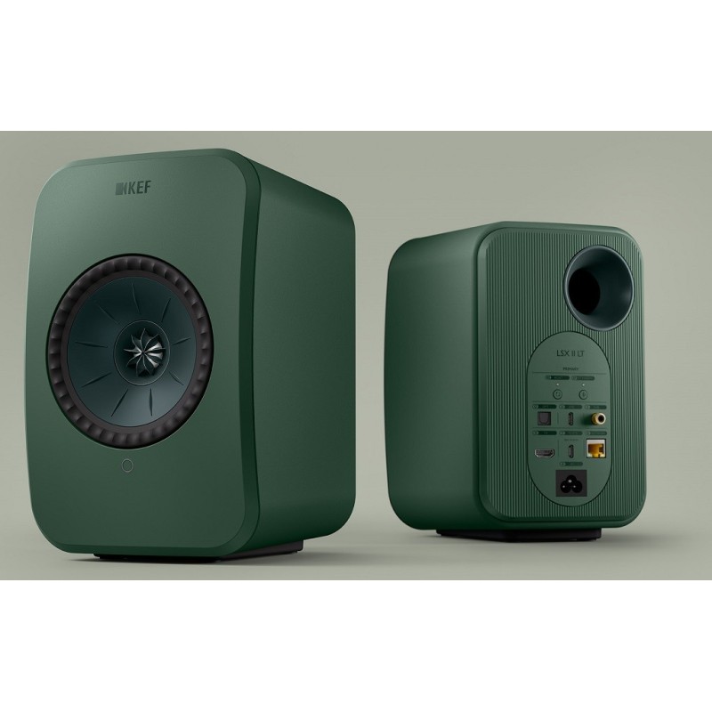 KEF LSX II LT Sage Green — par de altavoces, vista trasera