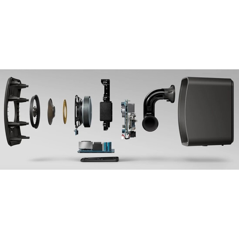 KEF LSX II LT — vista explosionada de los componentes internos