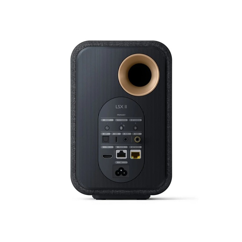 KEF LSX II Carbon Black — altavoz individual, perfil