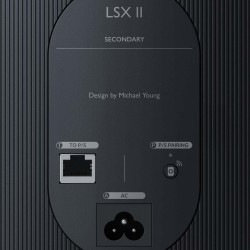 KEF LSX II Carbon Black — panel trasero completo