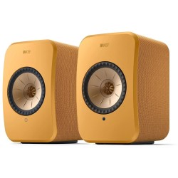 KEF LSX II Amber Haze — par de altavoces, vista frontal