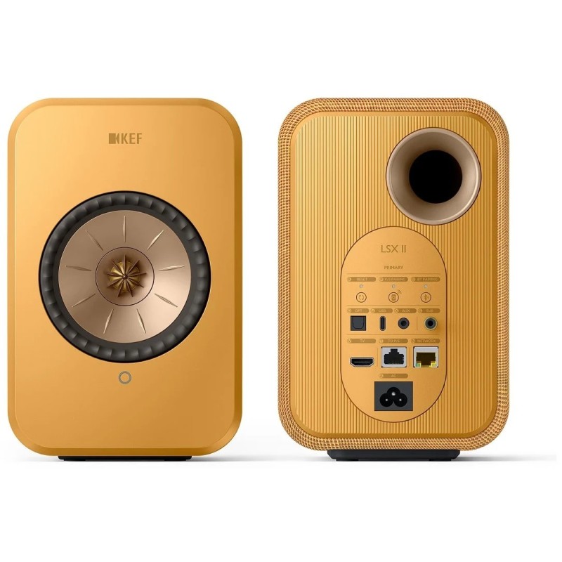 KEF LSX II Amber Haze — altavoz individual, vista trasera