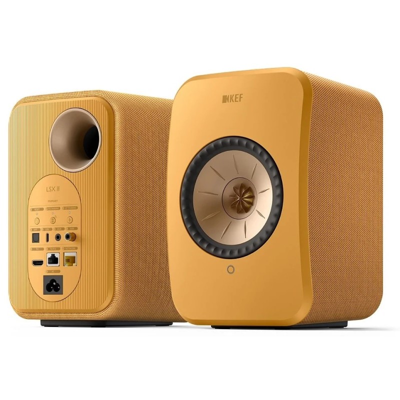 KEF LSX II Amber Haze — altavoz individual, vista lateral