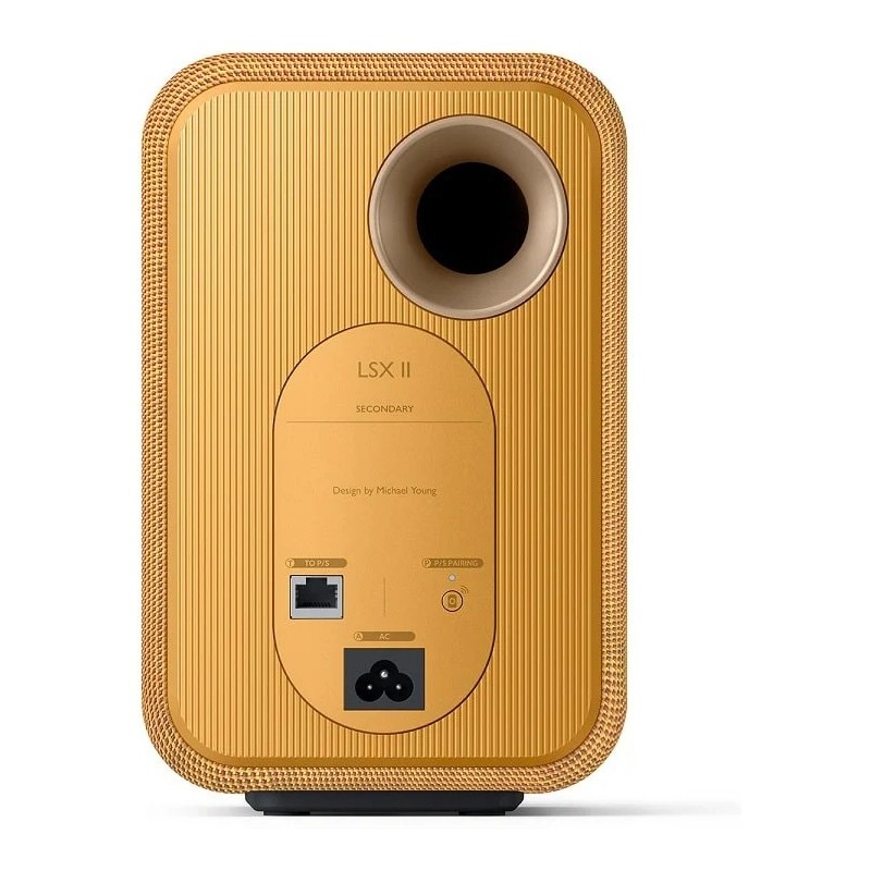 KEF LSX II Amber Haze — panel trasero de conexiones