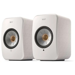 KEF LSX II Cotton White — altavoz individual, vista trasera